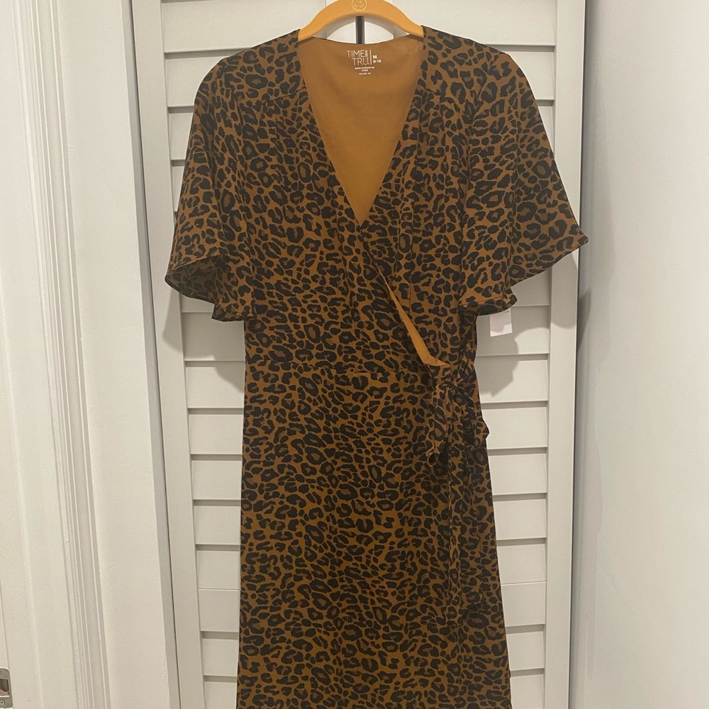 Cheetah print wrap dress